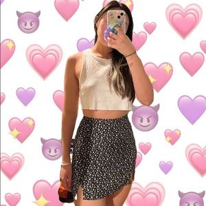 Brandy Melville Floral Mini Skirt